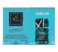 Canson Album a spirale microforato, A3, 30 fogli XL Aquarelle, Grana Fine 300G &