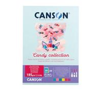 Canson Album Candy Collection 30 Fogli Colorati A4 185 g/m² in 6 Colori Assortiti