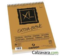CANSON Blocco Spirale XL | Extra White Schizzo Sketch Pad | A3 120 fogli 90gr/mq