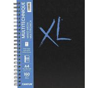 Canson XL Media Book carta a grana fine con trattamento speciale per le tecniche umide e secche 160 gm A4, 60 fogli