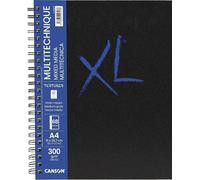 Canson XL Mix Media Textured Book spiralato lato lungo, copertina rigida, A4, 34 fogli 300 g/m, grana media