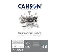 Canson Bristol blocco collato lato corto,carta finissima molto liscia,A3,20 fogli,250g/m, 29,7x42