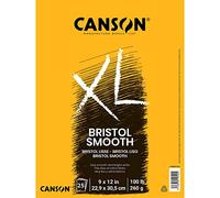 Canson Bristol Paper XL Series, carta liscia, pieghevole, 22,9 x 30,5 cm, 25 fogli (260 g), carta per artisti per adulti e studenti, pennarelli, penna e inchiostro
