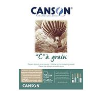 Canson, C a grain, Blocco Carta Da Disegno 30 fogli 250 g, giallo ocra A4 collato lato corto