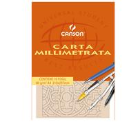 CANSON - C200005812 - Blocco carta opaca millimetrata - A4 - 10 fogli - 80gr - Canson - 63705 - Conf. da 25 Pz. - C200005812