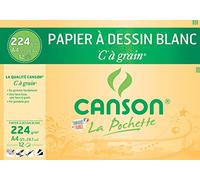 Canson - CANSON Papier a dessin "C" a grain, format A4, 224 g/m2, 12 Pezzi