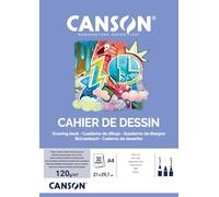 Canson Carta da disegno bianca, grana fine, 120 g/m², A4, 21 x 29,7 cm, colore: bianco