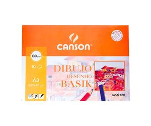 Canson Confezione Da 10 Fogli Da Disegno A3 Basik 130 Gr