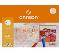 Canson Disegno Basik Liso, Minipack A3+ (32,5 x 46 cm) 10 fogli 130 g