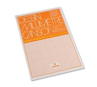 Canson, formato A3, 90 g/m², lato incollate, Buff, millimetri-Carta da disegno, 50 fogli
