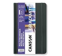 Canson Graduate Book,blocco da disegno a grana leggera, 200 g/mq, copertina rigida, 14 x 21,6 cm, bianco, 36 fogli