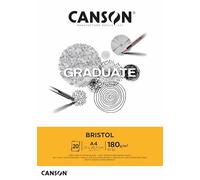 Canson Graduate Bristol,album collato lato corto,carta extra liscia e extra bianca, A4,20 fogli,180 g/m