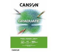 Canson Graduate Dessin, album da disegno collato lato corto,A3,30 fogli,grana leggera,160 g/m
