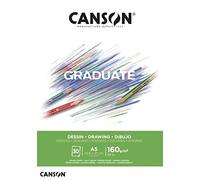 Canson Graduate Dessin, album da disegno collato lato corto,A5,30 fogli,grana leggera,160 g/m
