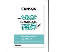 Canson Graduate Lettering Marker, blocco carta molto liscia per Lettering,180 g/m, 20 fogli,A3