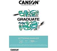 Canson Graduate Lettering Marker, blocco carta molto liscia per Lettering,180 g/m, 20 fogli,A4