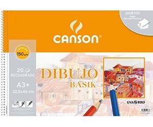 Canson Guarro Disegno Basik Album a Spirale microperforato, Bianco, 32,5 x 46