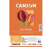 Canson Iris VivaldiA4 - Confezione da 25 fogli da 240 g/m², colori assortiti gi