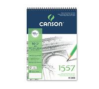 Canson JA 1557, album a spirale, formato A3, 50 fogli, grana fine, 120 g