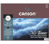 Canson Mi-Teintes- Blocco di 20 fogli 32 x 41, 160 g/m², colore 425 Nero, collato lato corto
