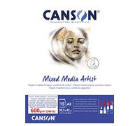 BLOCCO 15 FOGLI CARTA DA DISEGNO 600 GR. MIX MEDIA ARTIST CANSON