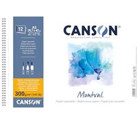 CANSON Montval, Carta per acquerelli, grana fine, 300 gsm, 141 lb, foglio, A3-29,7 x 42 cm, nero carbone