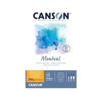 CANSON Montval, Carta per acquerelli, grana fine, 300 gsm, Foglio, 16 x 28,4 cm, Bianco naturale