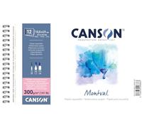 CANSON Montval, Carta per acquerello, satinata, 300 gsm, Foglio, 13,5 x 21 cm, Grigio Antracite