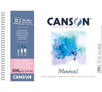 CANSON Montval, Carta per acquerello, satinata, 300 gsm, Foglio, 24 x 32 cm, Blu Orizzonte