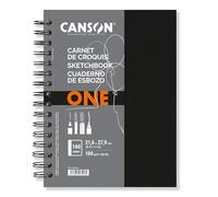 Canson One Album Spiralato con Carta 100g/m, 80 fogli, 21.6 x 27.9 cm, Grana Leggera