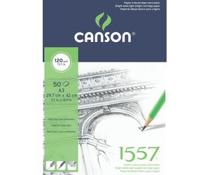 Canson Pad 1557 Sketching Taccuino da disegno 50 A3 120 g