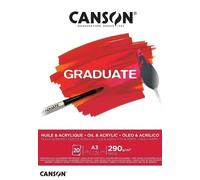 Canson Pad Graduate Huile & Acrylique Taccuino da disegno 20 A3 290 g
