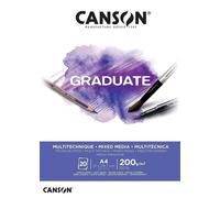 Canson Pad Graduate Mixed Media Taccuino da disegno 20 A4 200 g White