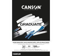 Canson Pad Graduate Papier Dessin Noir Taccuino da disegno A4 120 g Noir