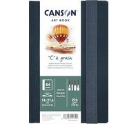 Canson Professional Book, Carta bianca da disegno, grana fine, 224gsm, Quaderno cucito, copertina rigida, 14 x 21,6 cm, Bianco naturale, 32 fogli