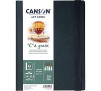 Canson Professional Book, Carta bianca da disegno, grana fine, 224gsm, Quaderno cucito, copertina rigida, 21,6 x 27,9 cm, Bianco naturale, 32 fogli