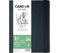 Canson Professional Book, Carta bianca per sketch, grana leggera, 120 gsm, Quaderno cucito, copertina rigida, 21,6 x 27,9 cm, extra bianco, 52 fogli