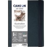 Canson Professional Book, Carta da illustrazione, tinta unita, 200 gsm, Quaderno cucito, copertina rigida, 21,6 x 27,9 cm, bianco, 40 fogli