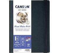 Canson Professional Book, Carta multitecnica, grana fine, 300gsm, Quaderno cucito, copertina rigida, 21,6 x 27,9 cm, bianco, 28 fogli