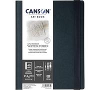 Canson Professional Book, Carta per acquerelli, grana fine, 300 gsm, Quaderno cucito, copertina rigida, 21,6 x 27,9 cm, bianco, 20 fogli