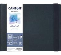 Canson Professional Book, Carta per acquerelli, grana fine, 300 gsm, Quaderno cucito, copertina rigida, 27,9 x 21,6 cm, bianco, 24 fogli