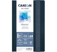 Canson Professional Book, carta per acquerello, grana fine, 300 gsm, 140 lb, taccuino cucito, copertina rigida, 14 x 21,6 cm, bianco, 24 fogli