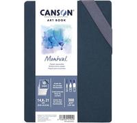 Canson Professional Book, carta per acquerello, grana fine, 300 gsm, taccuino a fisarmonica, copertina rigida, 14,8 x 21 cm, bianco, 18 pagine
