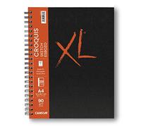 Canson XL Croquis Book da disegno con carta avoro, spiralato lato corto, copertina rigida, A4, 60 fogli, 90 g/m, grana fine