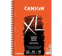 Canson XL Croquis, ideale per schizzo o disegno, carta leggera 90g/m, A4-21 x 29, 7 cm, 120 fogli grana fine, avorio