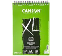 Canson XL Dessin Ligero Bloc de Dibujo con 50 Hojas A4 - Espiral Microperforado - 21x297cm - 160g - Color Blanco