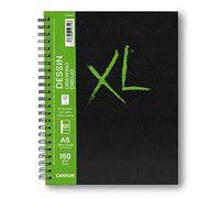 Canson XL Dessin Book spiralato lato lungo, copertina rigida, A5, 60 fogli, grana leggera, 160 g/m