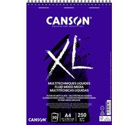 Canson XL Fluid Mix Media album per colori fluidi spiralato lato corto 250g/m grana liscia A4 30 fogli, extra bianco