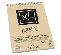 NOTEBOOK CANSON XL KRAFT A RIGHE CON 60 fogli A3 - Spirale microperforata - 29,7x42 cm - 90G - Colore beige
