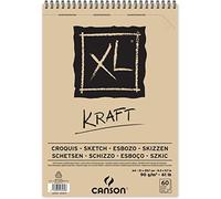 CANSON XL KRAFT RAYADO DROGNO BLOC con 60 fogli A4 - Spirale Microporforatory - 21x297 cm - 90G - Colore beige
